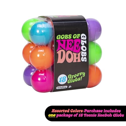 Buy now Schylling NeeDoh Teenie Gobs of Globs - Sensory Squeeze Toy - Contains 18 Mini Groovy Globs - 1.25" Wide - Multicolored at indiglob india