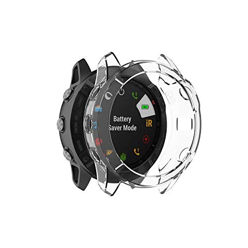 Buy now RuenTech Case Cover Compatible with Garmin Fenix 6X/6X Pro/Fenix 6X Sapphire Case Protector TPU Protective Case Frame for Fenix 6X Smart Watch (Black&Transparent) at indiglob india
