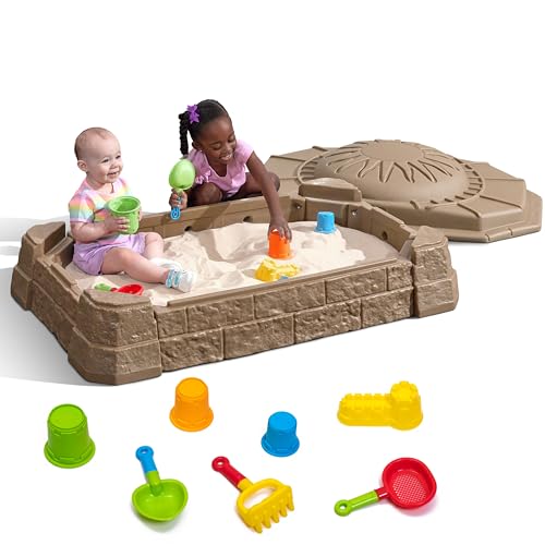 Buy now Step2 Naturally Playful Sandbox II, Kids Sand Activity Sensory Play Pit, Summer Outdoor Toys, 7 Piece Water Toy Accessories, for Toddlers 1+ Years Old at indiglob india