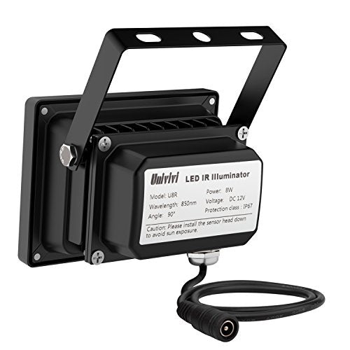 Buy now Univivi IR Illuminator 90 Degree Wide Angle 8-LEDs IR Infrared Light 850nm Infrared Illuminator for Night Vision IP67 Waterproof Outdoor for Security Cameras at indiglob india