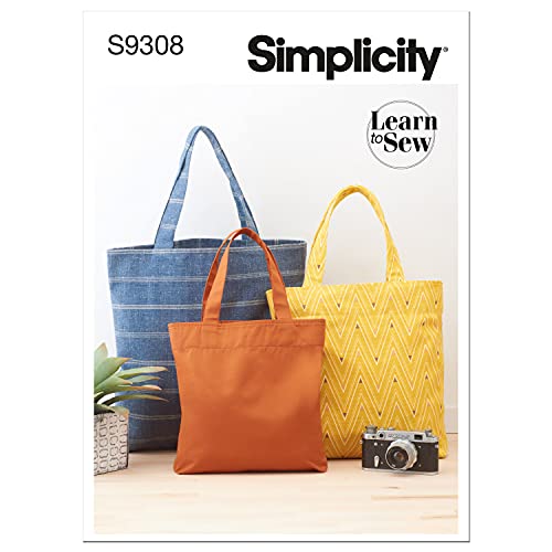 Buy now Simplicity Unlined Tote Bag Packet, Code 9308 Sewing Pattern, One Size, White, (SS9308OS) at indiglob india