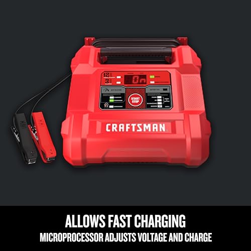 Buy now CRAFTSMAN 12A Car Battery Charger and Maintainer, 4-in-1 Solution, Battery Tester, for 6V/12V Power Sport, Automotive, and Marine Batteries, CMXCESM258 at indiglob india