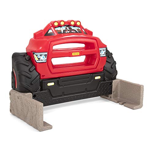 Buy now Simplay3 Monster Truck Headboard, Twin Size Plastic Car Bed Headboard for Kids, Toddlers and Boys with Toy Car Storage - Red, Made in USA at indiglob india