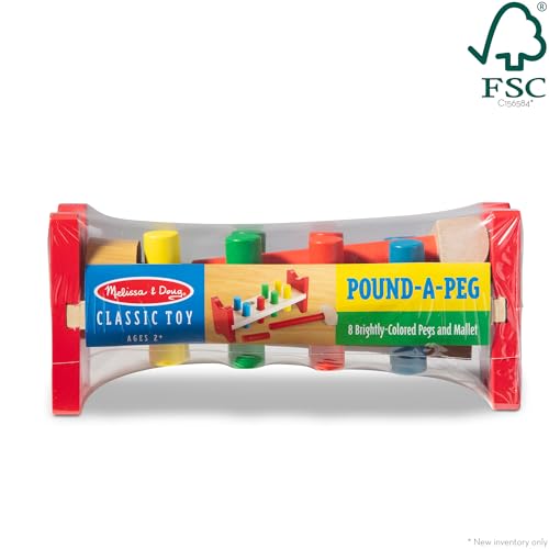 Buy now Melissa & Doug Deluxe Wooden Pound-A-Peg Toy With Hammer - FSC Certified at indiglob india