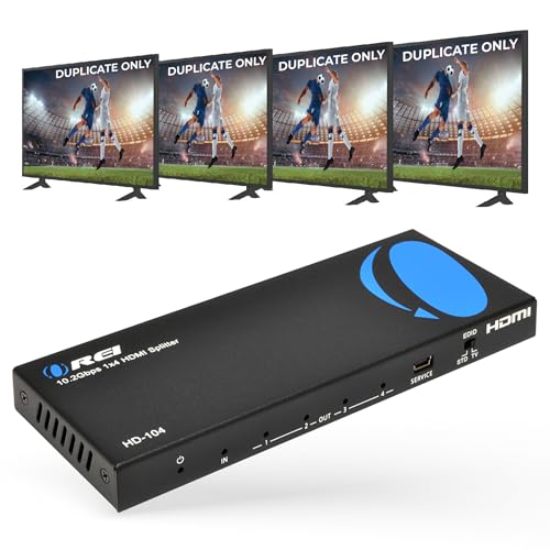 Buy now OREI HDMI Splitter 1 in 4 Out – 4K@30Hz HDMI 2.0 Splitter with HDCP 1.4, EDID Management, and LPCM/Dolby/DTS Audio Support–Compact Plug & Play Design at indiglob india