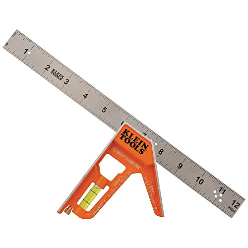Buy now Klein Tools 935CSEL Combination Square Ruler for Electricians and Carpenters, Stainless Steel Double Sided Ruler, Bubble Level, Magnetic at indiglob india