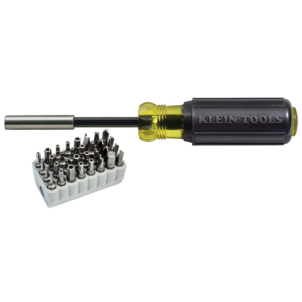 Buy now Klein Tools 32510 Magnetic Multibit Screwdriver with Sturdy Torx, Hex, Spanner, Tri-Wing, Torq and Nut Tamperproof Bits and Storage Block at indiglob india
