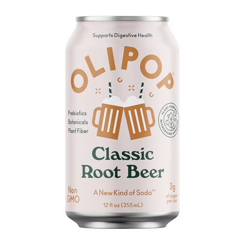 Buy now OLIPOP Prebiotic Soda Pop, Classic Root Beer, Prebiotics, Botanicals, Plant Fiber, 12 fl oz (4 Cans) at indiglob india