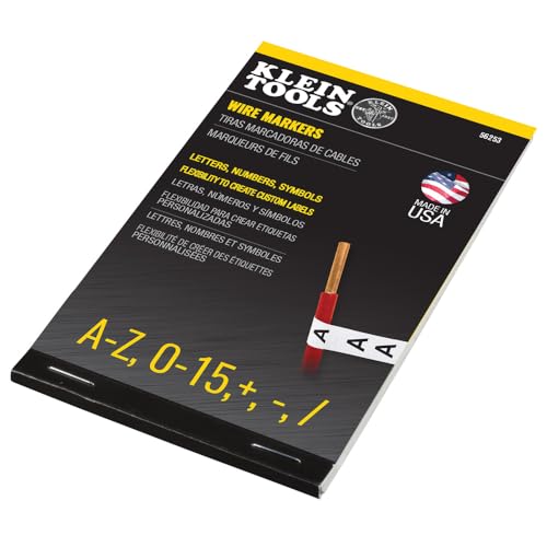 Buy now Klein Tools 56253 Wire Marker Book, Black Letters, Numbers, and Symbols at indiglob india