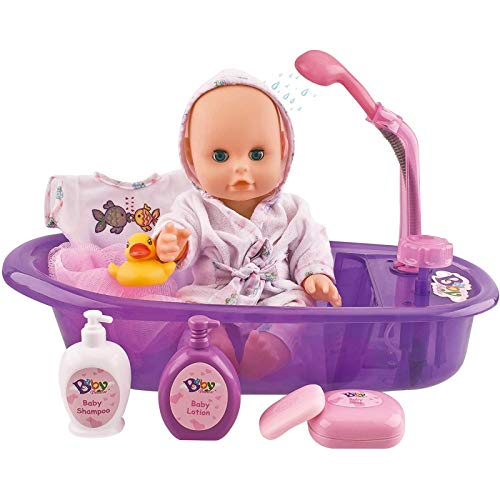 Buy now Liberty Imports Baby Bath Toys 13-Inch Little Newborn Doll Bath Set - Real Working Bathtub with Detachable Shower Spray and Accessories for Kids Pretend Play at indiglob india