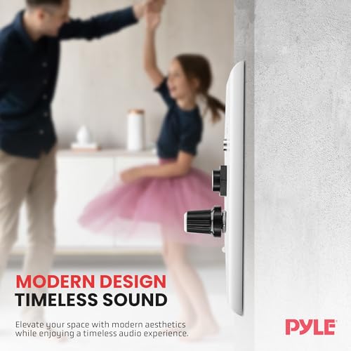 Buy now Pyle Bluetooth Receiver Wall Mount - in-Wall Audio Control with Built-in Amplifier | USB, Microphone, Aux (3.5mm) Input | Terminal Block | Connect 2 Speakers | 100 Watt - PWA15BT.5 at indiglob india