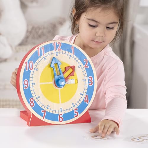 Buy now Melissa & Doug Turn & Tell Wooden Clock - Educational Toy with 12+ Reversible Time Cards at indiglob india