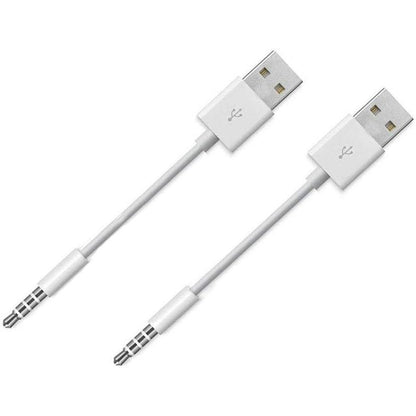 Amicable USB Date Cable Replacement for iPod Shuffle Charger Cable,(2-Pack) 3.5mm Jack/Plug to USB Power Charger Sync Data Transfer Cable for iPod Shuffle 3rd 4th 5th /6/7 Gen MP3