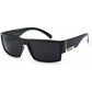 Locs Mens Flat Top Gangster Sunglasses Black Silver Frame 91026 (Black), 5.5w x 1.75h