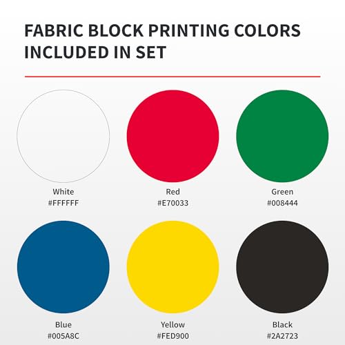 Buy now Speedball Premium Block Printing Ink Set - 6 Colors for Fabric and Paper - Water Soluble Oil Based Ink - 1.25 oz Each - Non Toxic Art Supplies at indiglob india