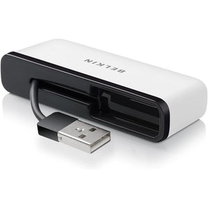 Belkin Travel 4-Port USB 2.0 Hub with Built-In Cable Management (White)