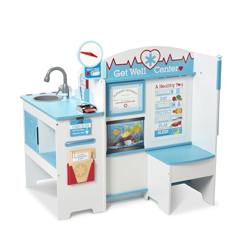 Buy now Melissa & Doug Wooden Get Well Doctor Activity Center - Waiting Room, Exam Room, Check-In Area - FSC Certified at indiglob india