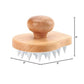 Scalp Massager Shampoo Brush, Wooden Wet and Dry Hair Scalp Care Brush, Shower Brush Scalp Scrubber Exfoliator with Soft Silicone Bristles for Dandruff Removal, Hair Growth (White)
