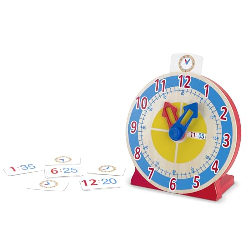 Buy now Melissa & Doug Turn & Tell Wooden Clock - Educational Toy with 12+ Reversible Time Cards at indiglob india