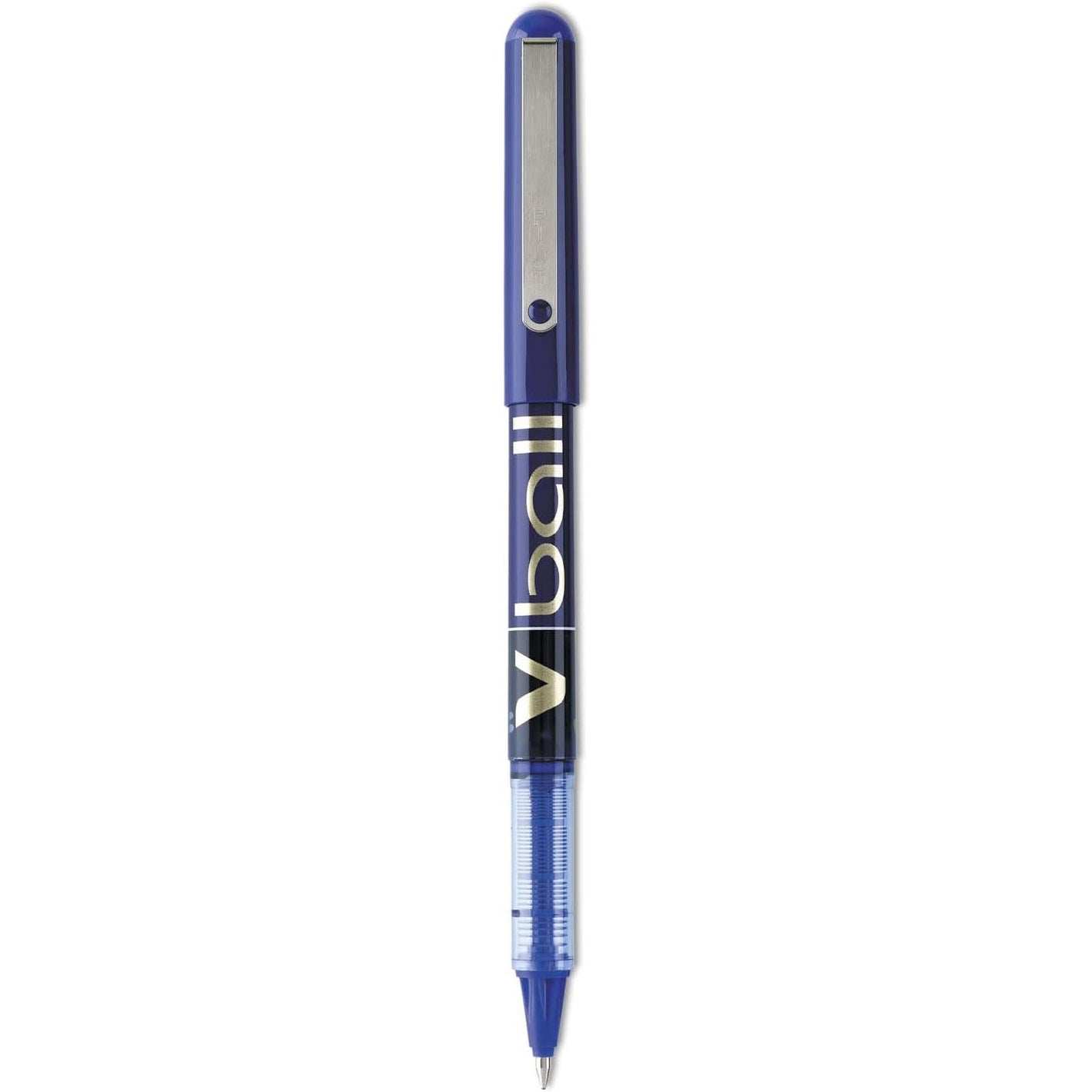 Pilot VBall Liquid Ink Rolling Ball Stick Pens, Fine Point, Blue Ink, 12-Pack (35113)