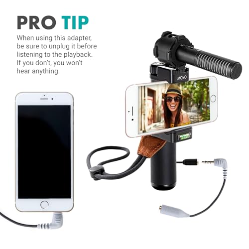 Buy now Movo MC3 3.5mm TRS to TRRS Adapter - Microphone Adapter for iPhone and Android Smartphones and Tablets at indiglob india