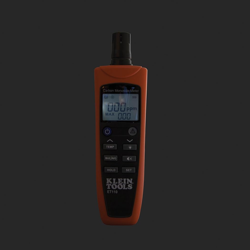 Buy now Klein Tools ET110 CO Meter, Carbon Monoxide Tester and Detector with Exposure Limit Alarm, 4 x AAA Batteries and Carry Pouch Included at indiglob india