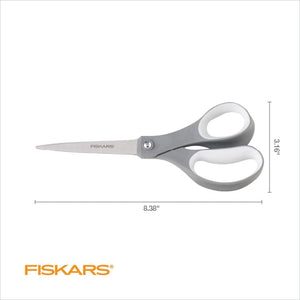 Fiskars All Purpose Scissors, High Performance Cutting, Stainless Steel Blades, Ergonomic and Comfort Handles, Perfect for Arts and Crafts and the Office, Scissors for Office