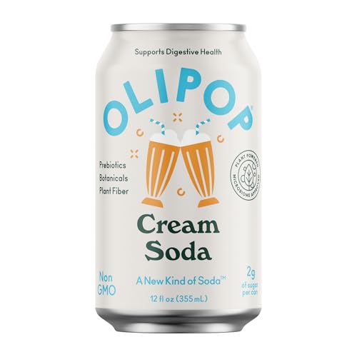 Buy now OLIPOP Prebiotic Soda Pop, Cream Soda, Prebiotics, Botanicals, Plant Fiber, 12 fl oz (4 Cans) at indiglob india