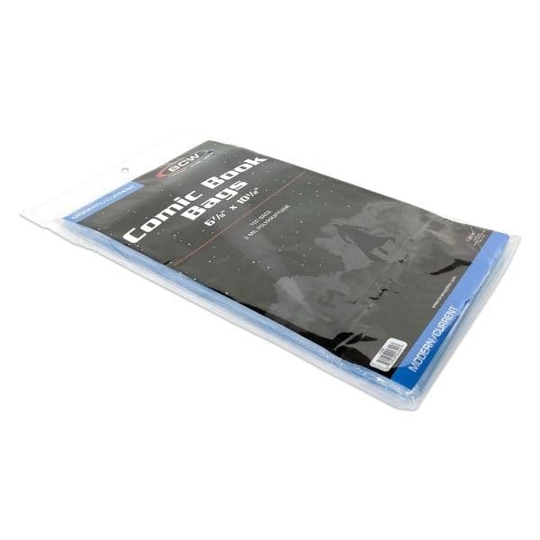 Buy now BCW Current/Modern Comic Bags - 100 ct | Acid-Free Modern Comic Bags for Current Issues | Exterior 6 7/8 x 10 1/2 inches | Crystal Clear Protection for Your Comic Collection at indiglob india