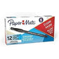 Paper Mate EraserMate Erasable Pen, Medium Point, Black, Box of 12