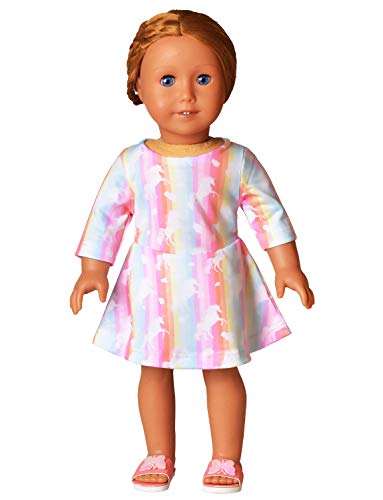 Buy now Striped Unicorn Dresses Matching Doll&Girls Birthday Outfit 4t 5t at indiglob india