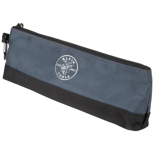 Buy now Klein Tools 55559 Stand-Up Zipper Bag Tool Pouch with Carabiners, 7-Inch Blue and 14-Inch Gray Utility Bags with Reinforced Bottom, 2-Pack at indiglob india