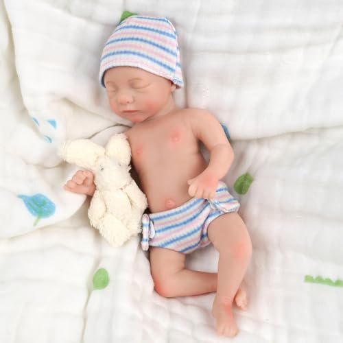 Buy now BABESIDE Miniature Reborn Baby Dolls Aurora - 6-in Full Platinum Silicone Reborn Baby Girl Realistic-Newborn Baby Doll Mini Sleeping Girl Real Life Baby Dolls with Feeding Kit & Gift Box at indiglob india