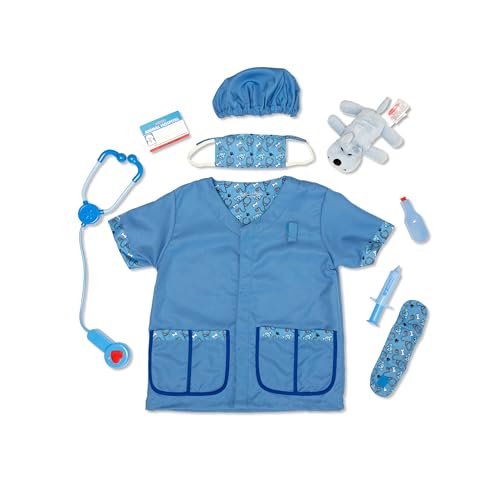 Buy now Melissa & Doug Veterinarian Role Play Costume Dress-Up Set (9 pcs) Kids Vet Costume Pretend Play Dress-Up at indiglob india