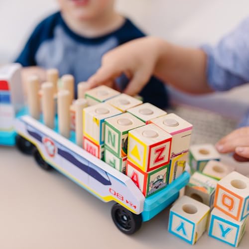 Buy now Melissa & Doug PAW Patrol Wooden ABC Block Truck (33 Pieces) at indiglob india