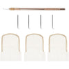 4 Pcs Ventilating Needles +1 Brass Ventilating Holder for Make and Repair Lace Wig - Brass,Beige
