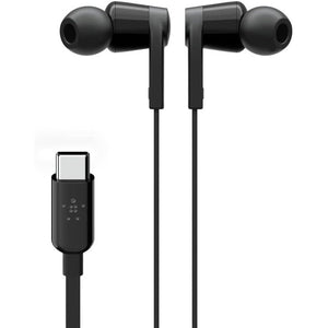Belkin SoundForm Wired Earbuds with USB-C Connector, In-Ear Earphones w/ Microphone - USB-C Headphones for iPhone 15, iPad Mini, Galaxy S24, Google Pixel, Android, and More - Black