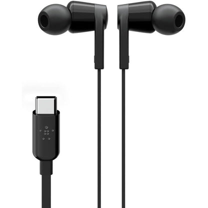 Belkin SoundForm Wired Earbuds with USB-C Connector, In-Ear Earphones w/ Microphone - USB-C Headphones for iPhone 15, iPad Mini, Galaxy S24, Google Pixel, Android, and More - Black
