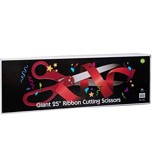Buy now Giant Ribbon Cutting Scissor Set with Red Satin Ribbon Included - 25" Extra Large Scissors - Heavy Duty Metal Construction for Grand Openings, Weddings, Inaugurations, Ceremonies & Special Events at indiglob india