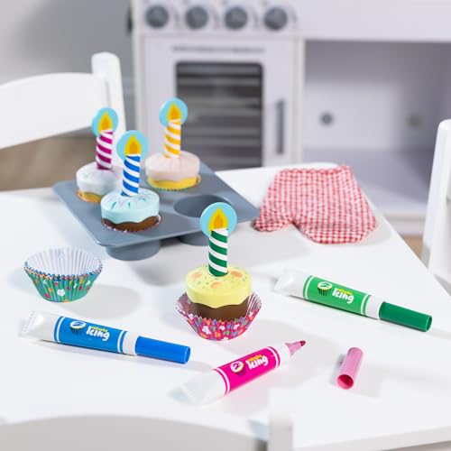 Buy now Melissa & Doug Bake & Decorate Wooden Cupcake Kit, with Play Food, Toppings & Play Kitchen Accessories, Preschool Learning Toys for Girls & Boys 3+ at indiglob india