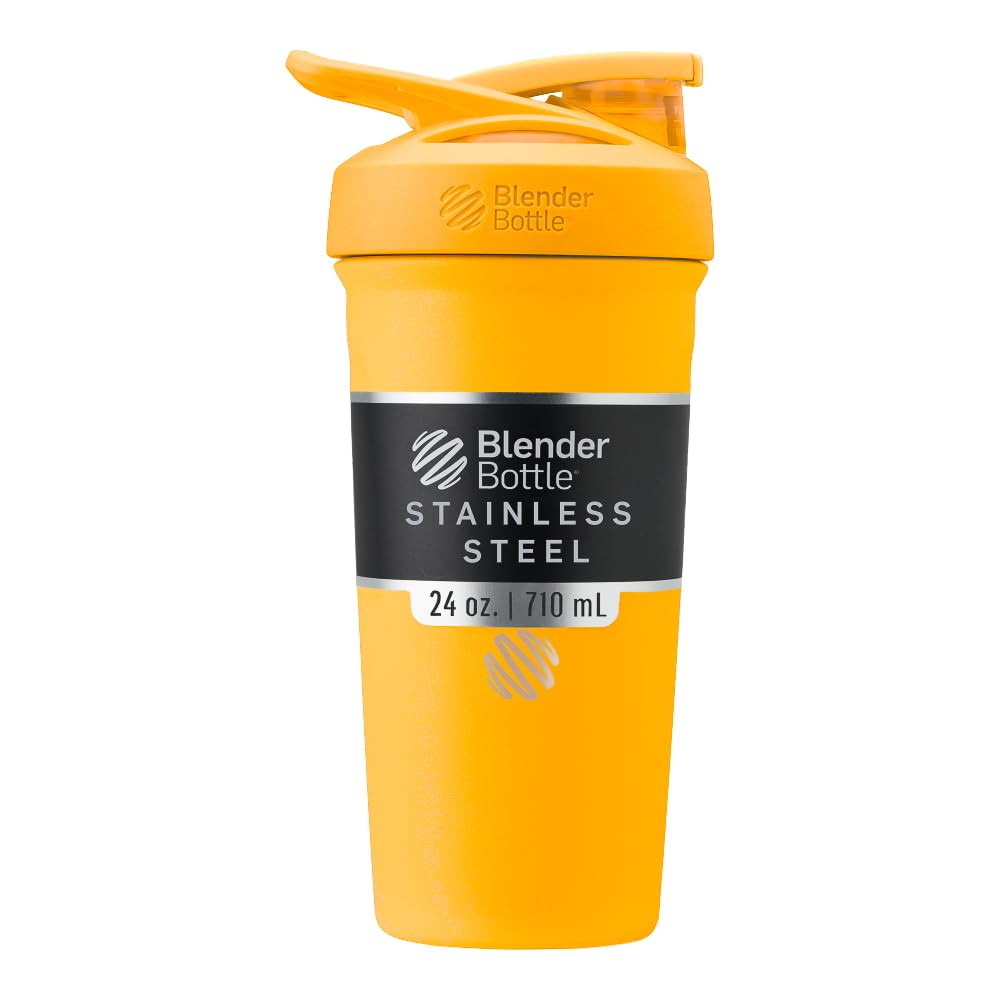 Buy now BlenderBottle Strada Shaker Cup Insulated Stainless Steel Water Bottle with Wire Whisk, 24-Ounce, Black at indiglob india