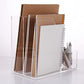Buy now SANRUI Acrylic File Organizer with Pencil Holder Multi-Functional Clear Desk Accessories Organizer with 2 Slot Magazine Book Sorter Holder , 3 Compartments at indiglob india