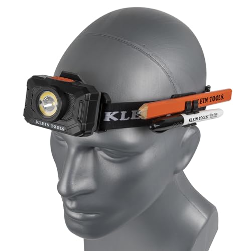 Buy now Klein Tools 56414 Rechargeable 2-Color LED Headlamp, Fabric Strap, Spotlight, Floodlight, Red LED, 800 Lumens, USB Cable, Camping, Running at indiglob india