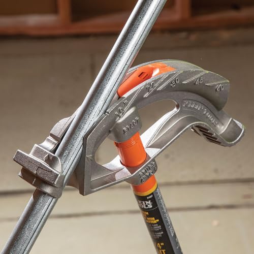 Buy now Klein Tools 51607 Aluminum Conduit Bender Full Assembly, 3/4-Inch EMT, 1/2-Inch Rigid, Wide Foot Pedal, Benchmark Symbols and Angle Setter at indiglob india