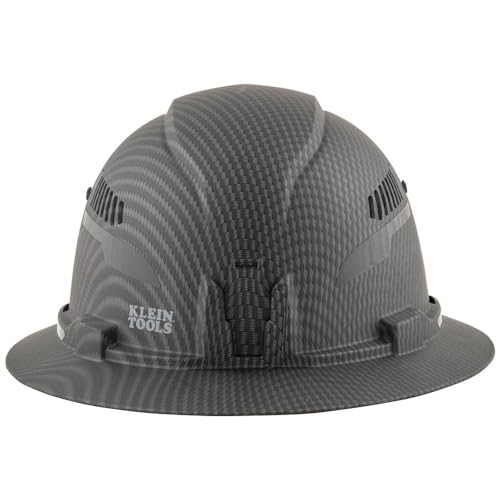 Buy now Klein Tools 60347 Hard Hat, Vented Full Brim, Class C, Premium KARBN Pattern, Rechargeable Lamp, Padded Sweat-Wicking Sweatband, Top Pad at indiglob india
