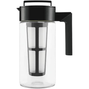 Takeya Tritan Cold Brew Coffee Maker - Airtight Pitcher with Leak-Free Lid - BPA-Free Cold Brew Maker with Silicone Handle - Dishwasher-Safe Pitcher for Homemade Cold Brew - 1 Quart, Black