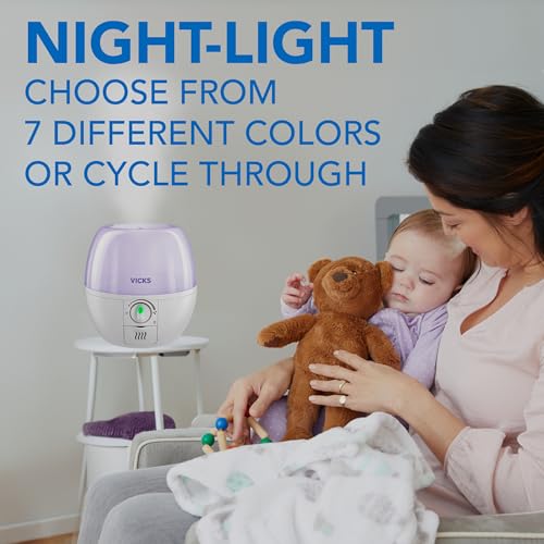 Buy now Vicks Cool Mist 3-in-1 SleepyTime Humidifier for Baby & Kids with Color Changing Night Light and Essential Oil Diffuser at indiglob india