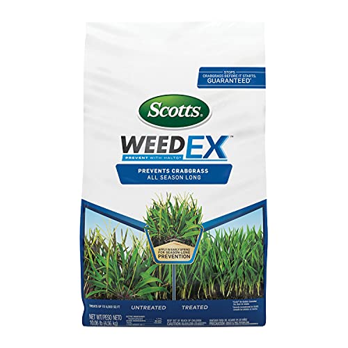 Buy now Scotts WeedEx Prevent with Halts, Crabgrass Preventer, Pre-Emergent Grassy Weed Killer, 5,000 sq. ft., 10.06 lbs. at indiglob india