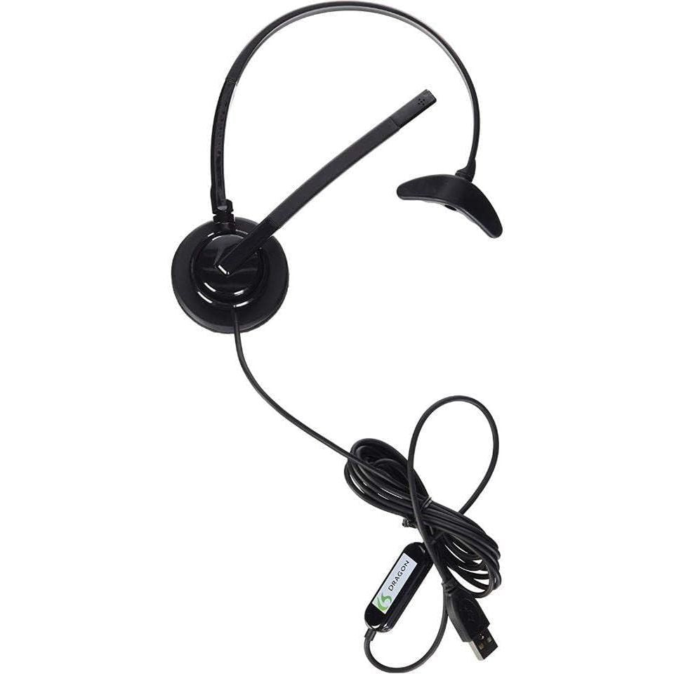 Nuance Dragon USB Headset, Dictate Documents and Control your PC – all by Voice, [PC Disc], Black