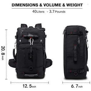 KAKA Travel Backpack, Carry On Backpack Durable Convertible Duffle Bag Fit for 15.6 Inch Laptop for Men and Women(Medium 35L)